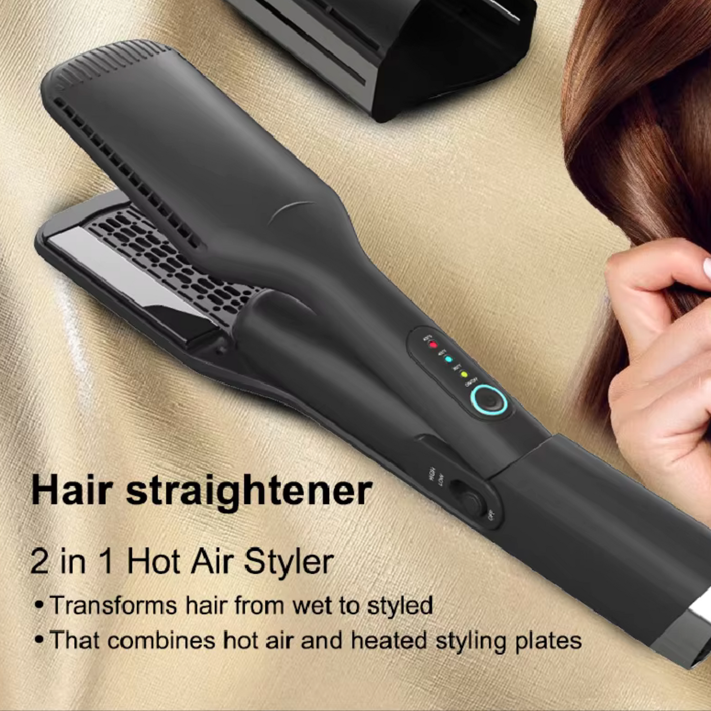 2 in 1 Hair Straightener Dryer Iron for Wet and Dry Hair.